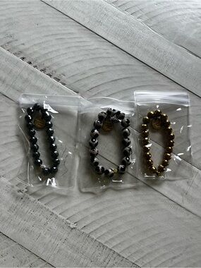 Lot Of 3 Beaded Stretch Bracelets
